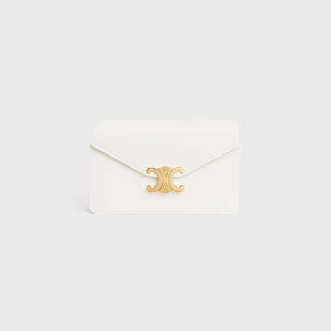 WALLET ON CHAIN MARGO IN SHINY CALFSKIN WHITE - Image 1